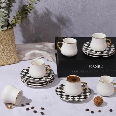 Checkered Coffee Espresso Cups 90cc