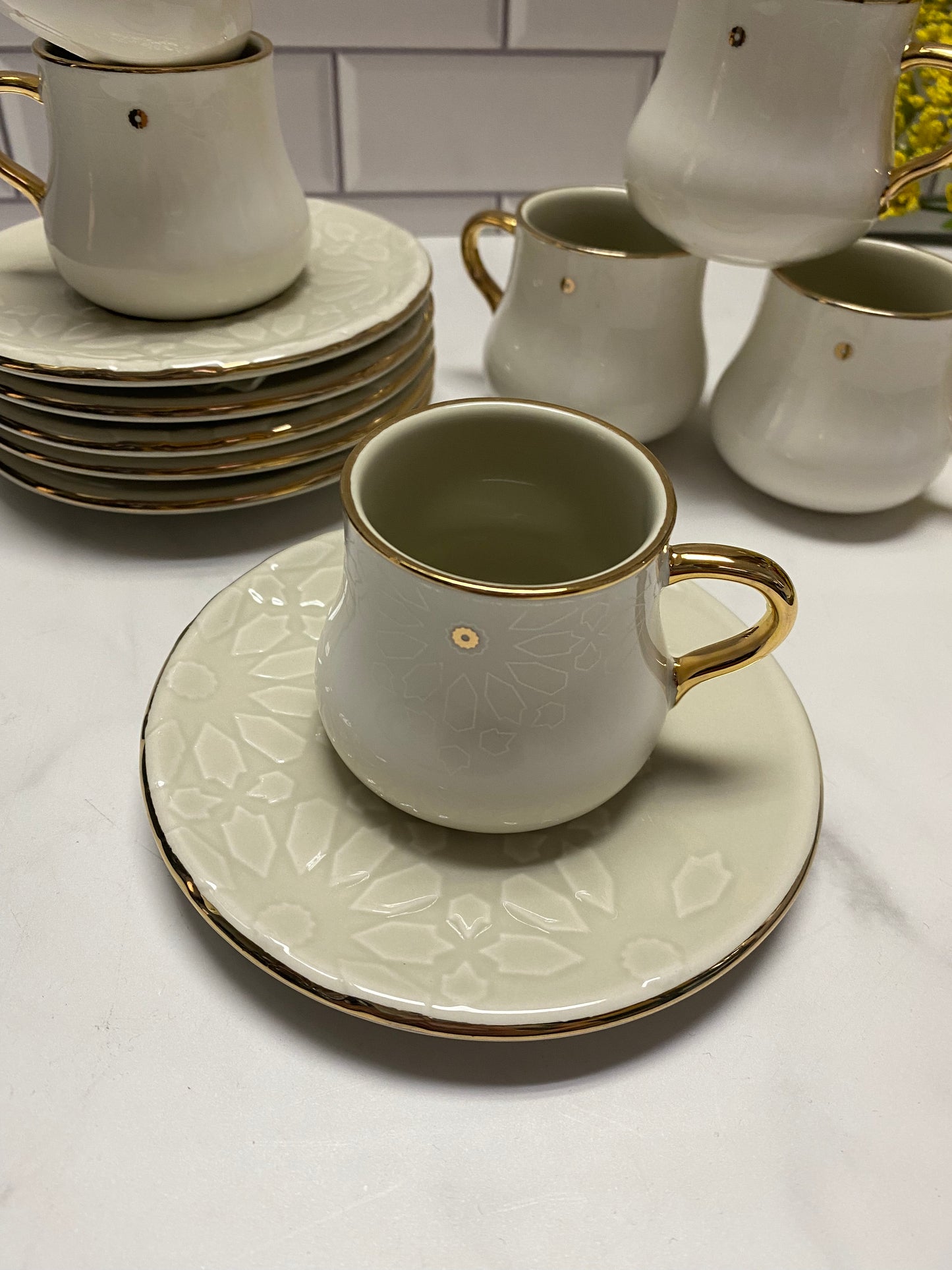 Coffee/Espresso Cups For 6 Beige