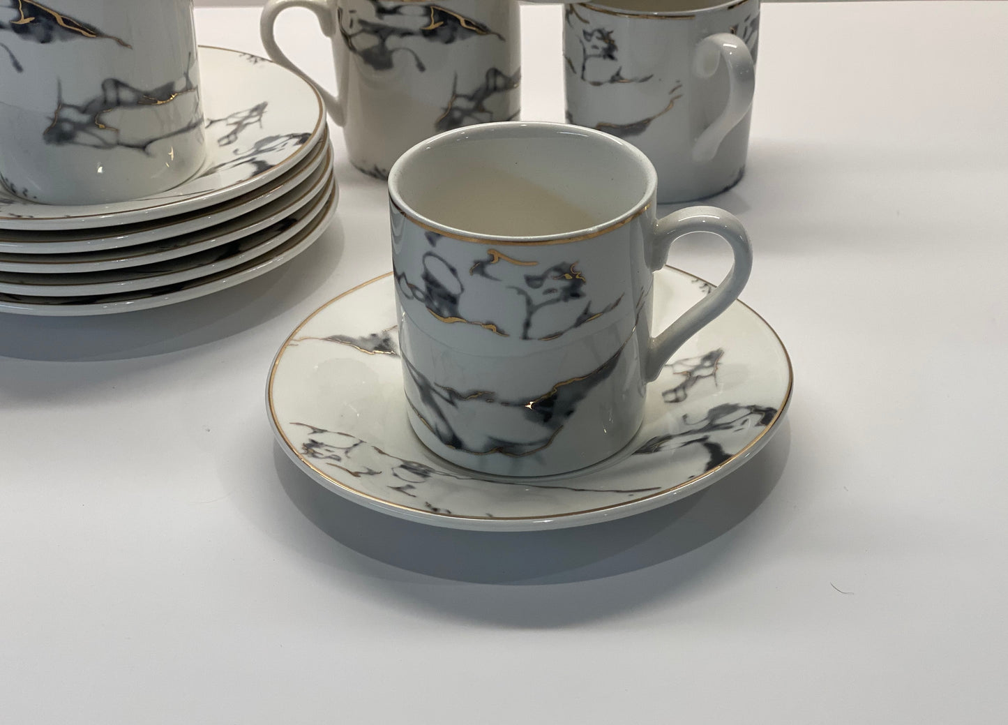 Coffee/Espresso Cups Grey Marble