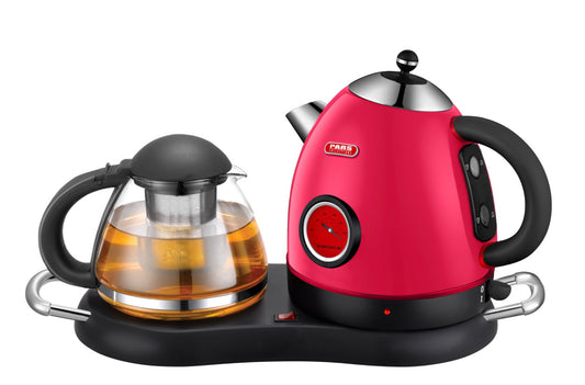 Pars Cordless Tea/Coffee Kettle Set Red