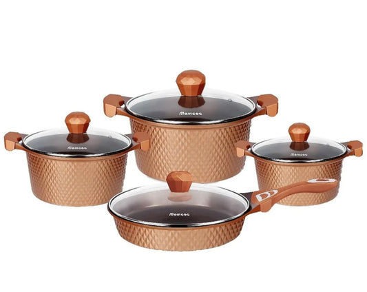 8pc Ceramic Coated Cookware Set Copper