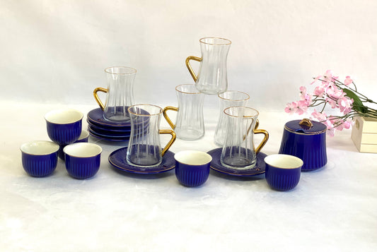 20pc Tea and Gawa Set Blue