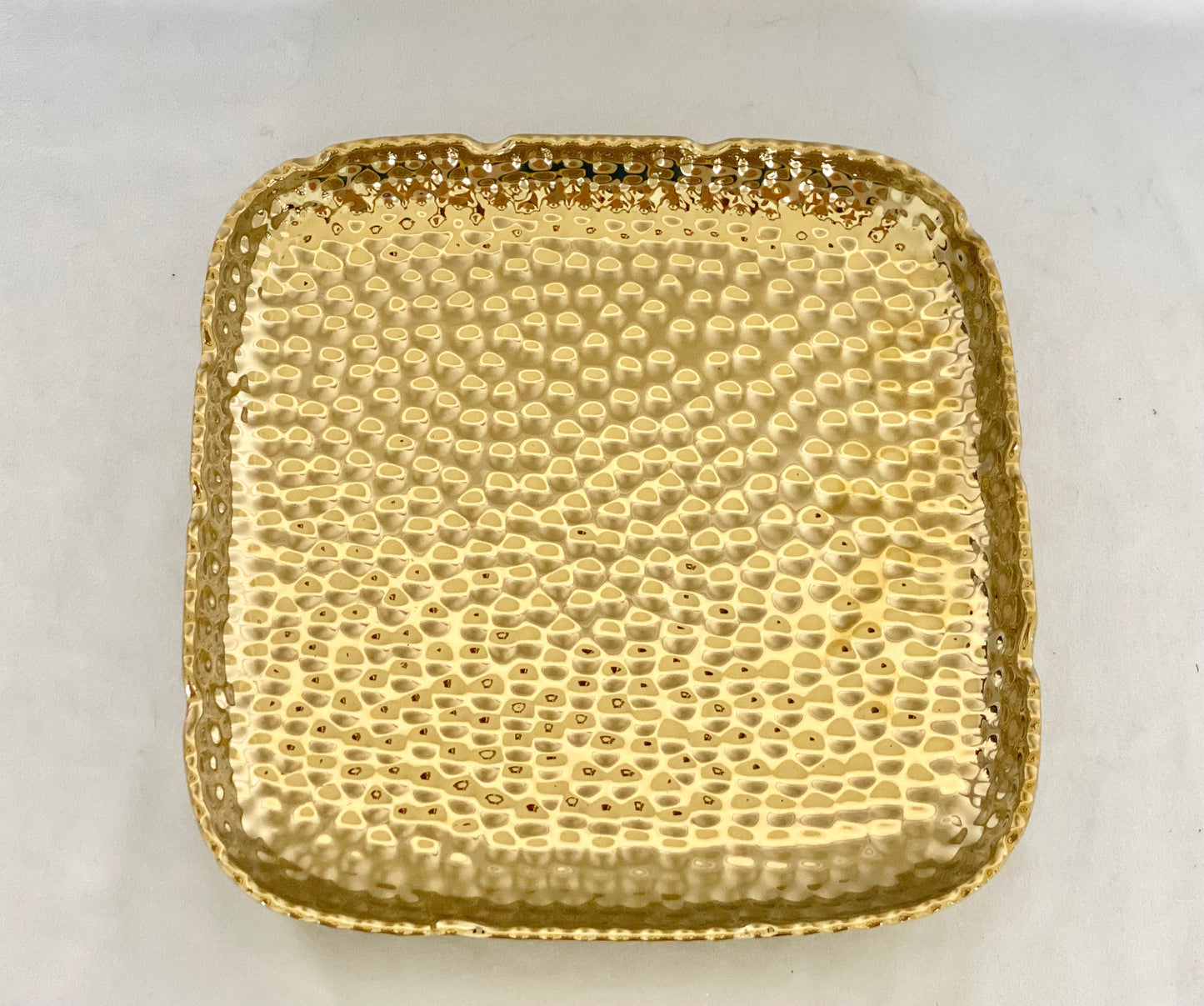 Square Dinner Plates Set of 6 Gold