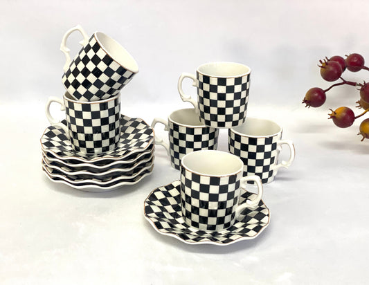 Coffee/Espresso Cups Blk/Wht