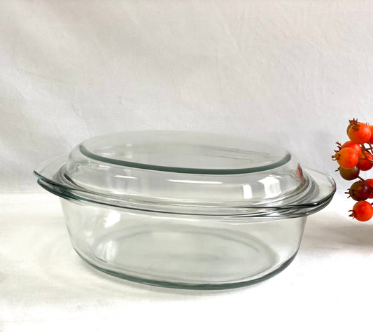 3.5L Glass Oval Casserole w/Cover