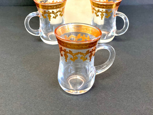 Glass Tea Cups w/Handle