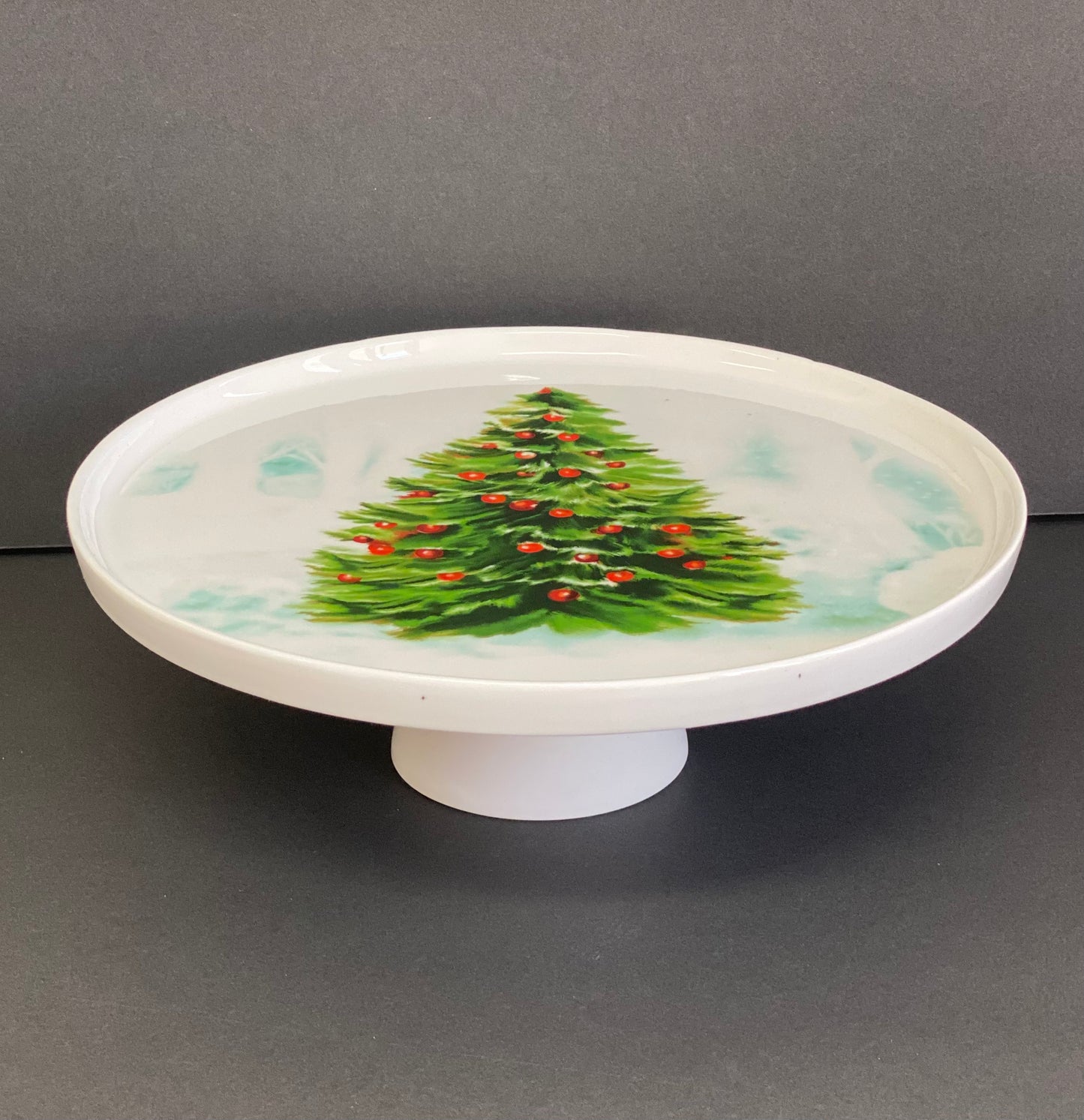 Christmas Tree Platter w/Stand