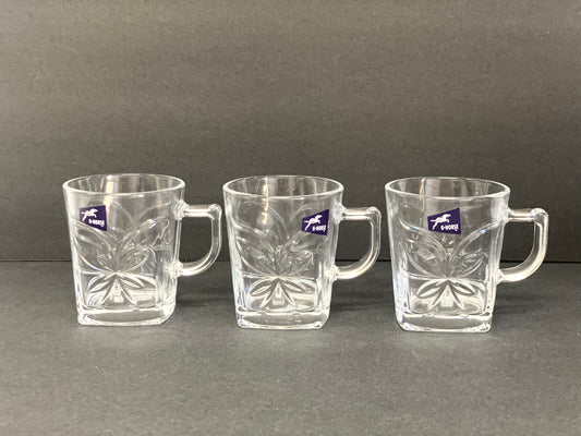 Glass Tea Mugs Set of 6 Butterfly