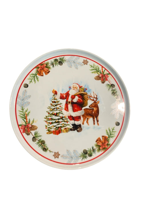 Santa Footed Platter