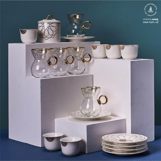 19pc Tea and Gawa Set White