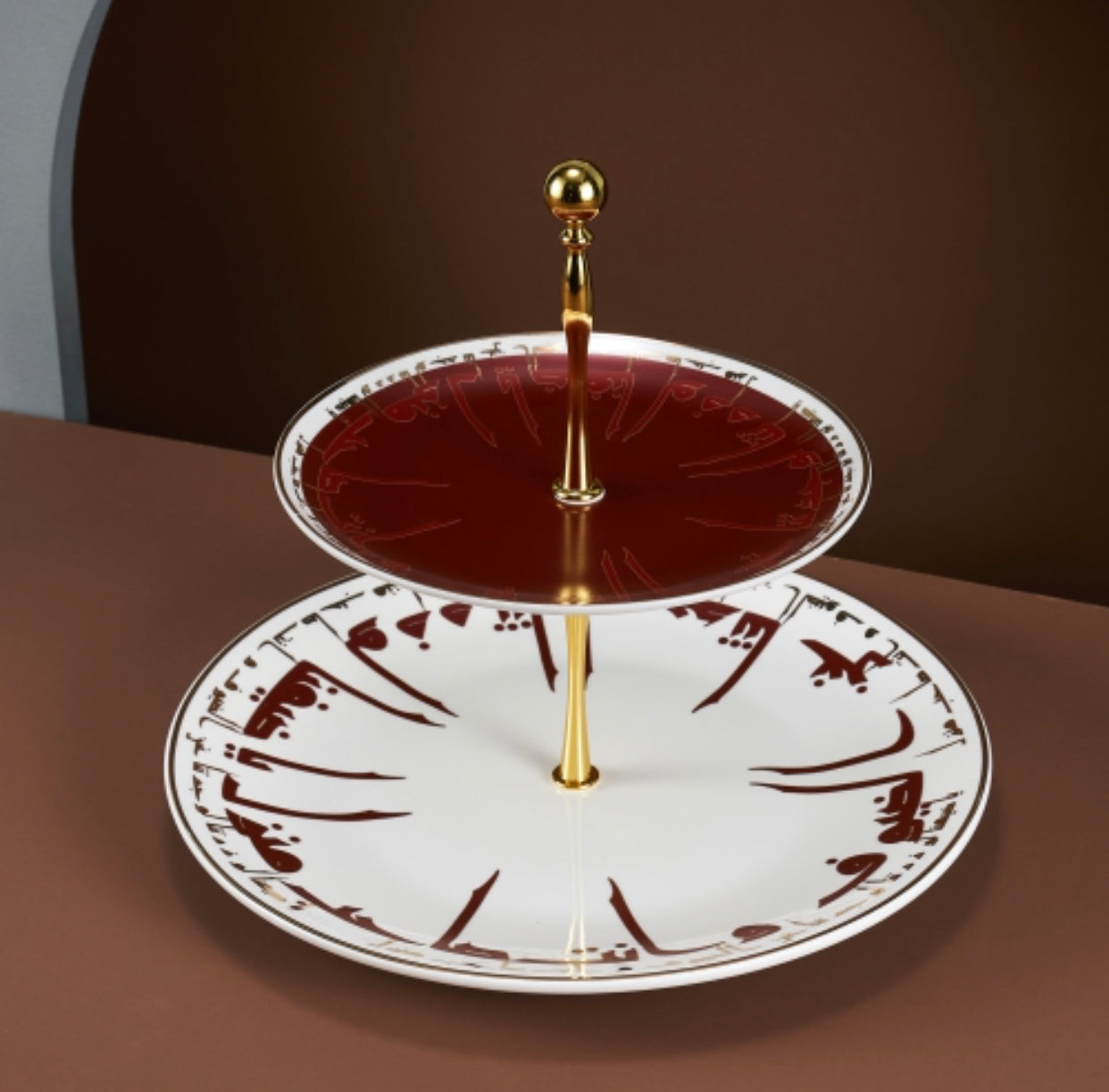 2 Tier Cake Stand Red