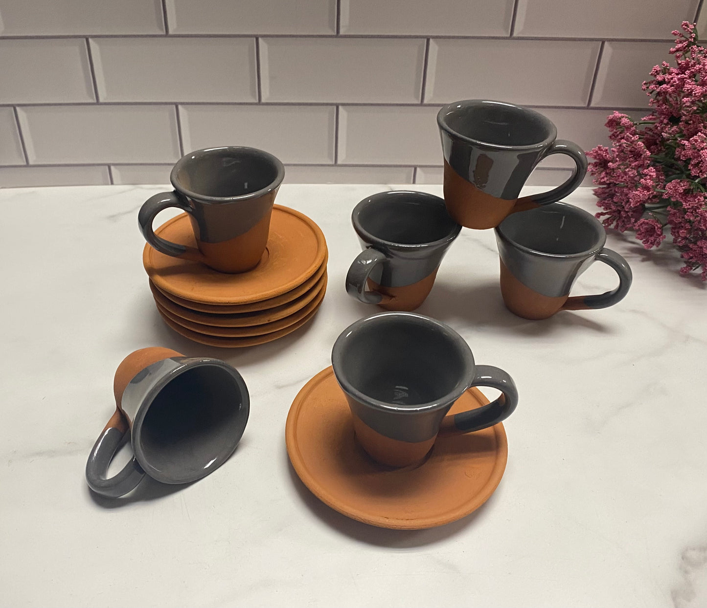 Coffee/Espresso Cups For 6 Grey